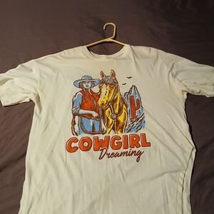 Cowgirl Dreaming Graphic T-Shirt With Split Sides